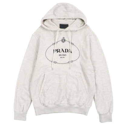 Prada Logo Embroidered Cotton Hoodie