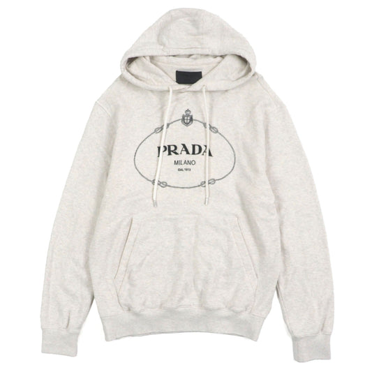Prada Logo Embroidered Cotton Hoodie