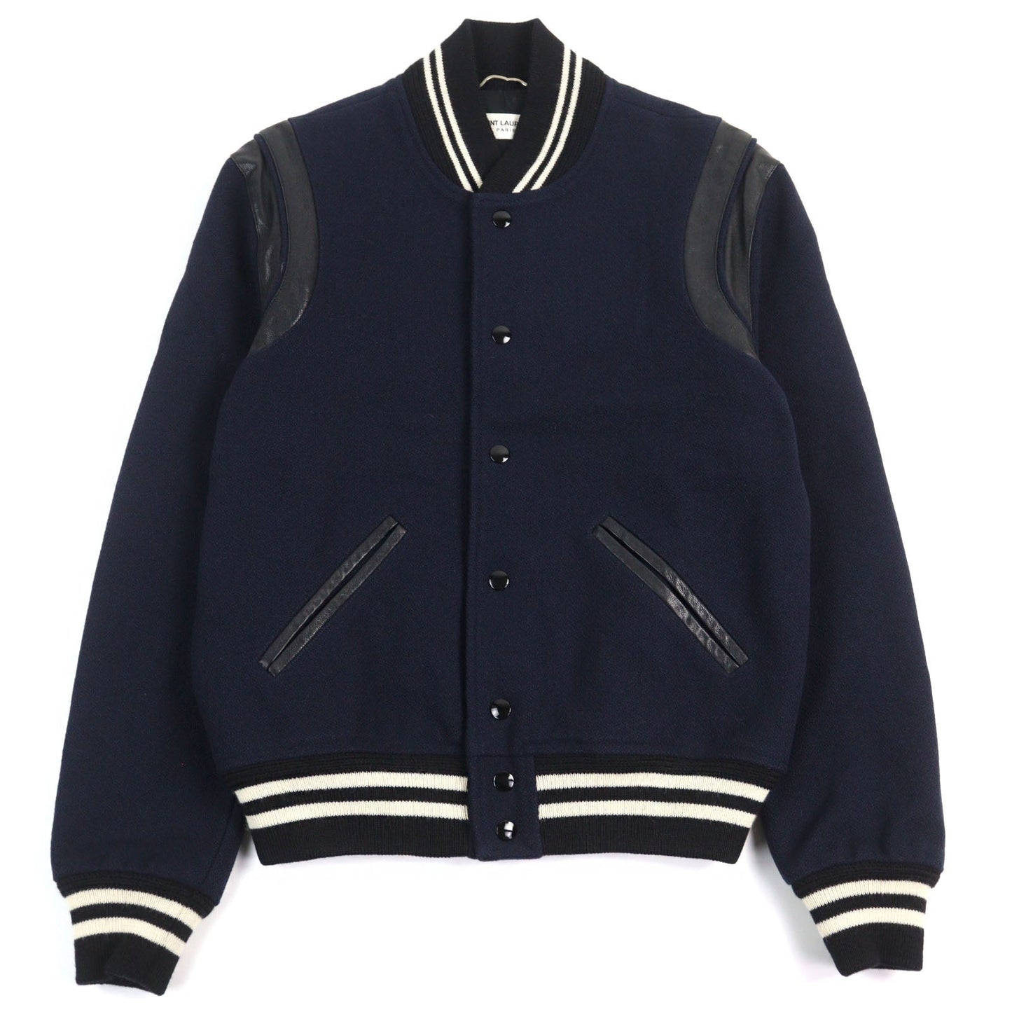 Saint Laurent Paris Eddie's leather-trimmed Teddy Jacket