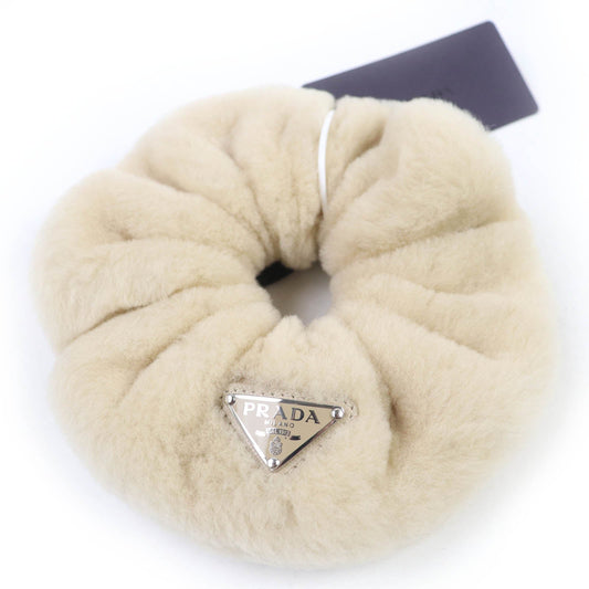 Prada Triangle logo Mouton Scrunchie