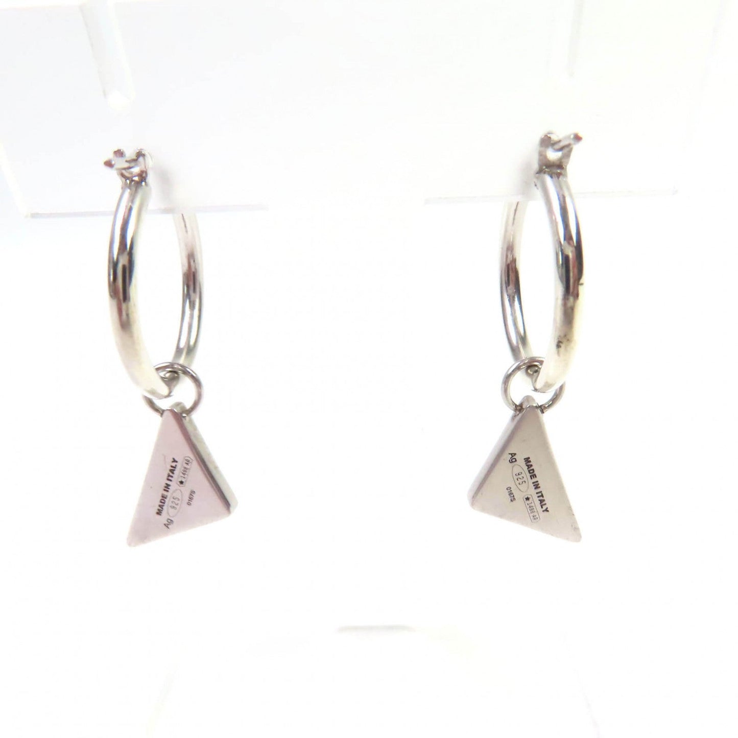 Prada Pierce Symbol Pendant AG925 Earrings