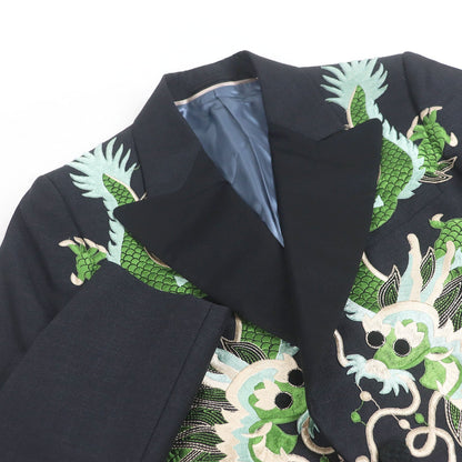 Gucci Dragon Embroidery Wool Suit