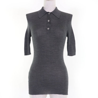 Prada Rhinestone Silk Knit Polo Shirt