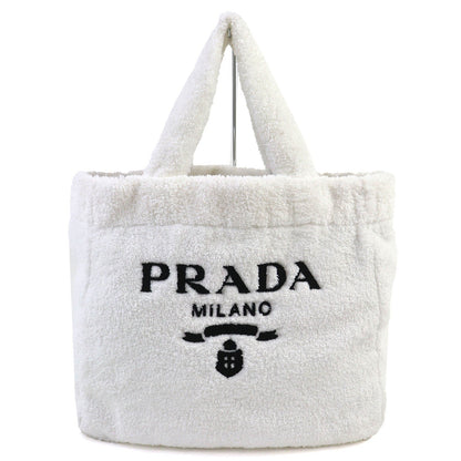 Prada SPUGNA Triangle Logo Terry Tote Bag