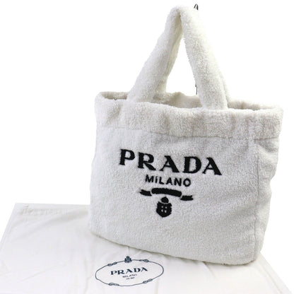 Prada SPUGNA Triangle Logo Terry Tote Bag