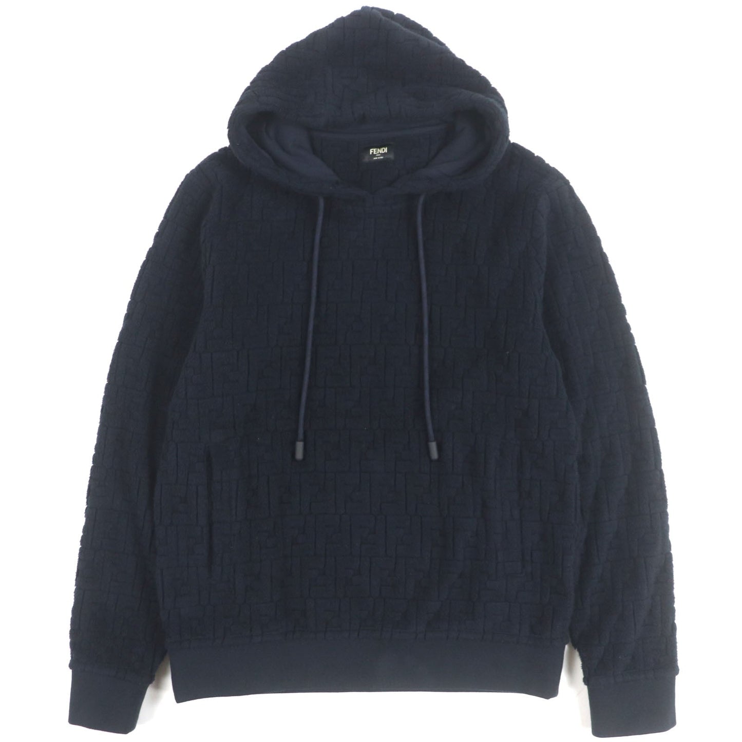 Fendi FF Logo Zucca Pattern Embossed Pullover Hoodie