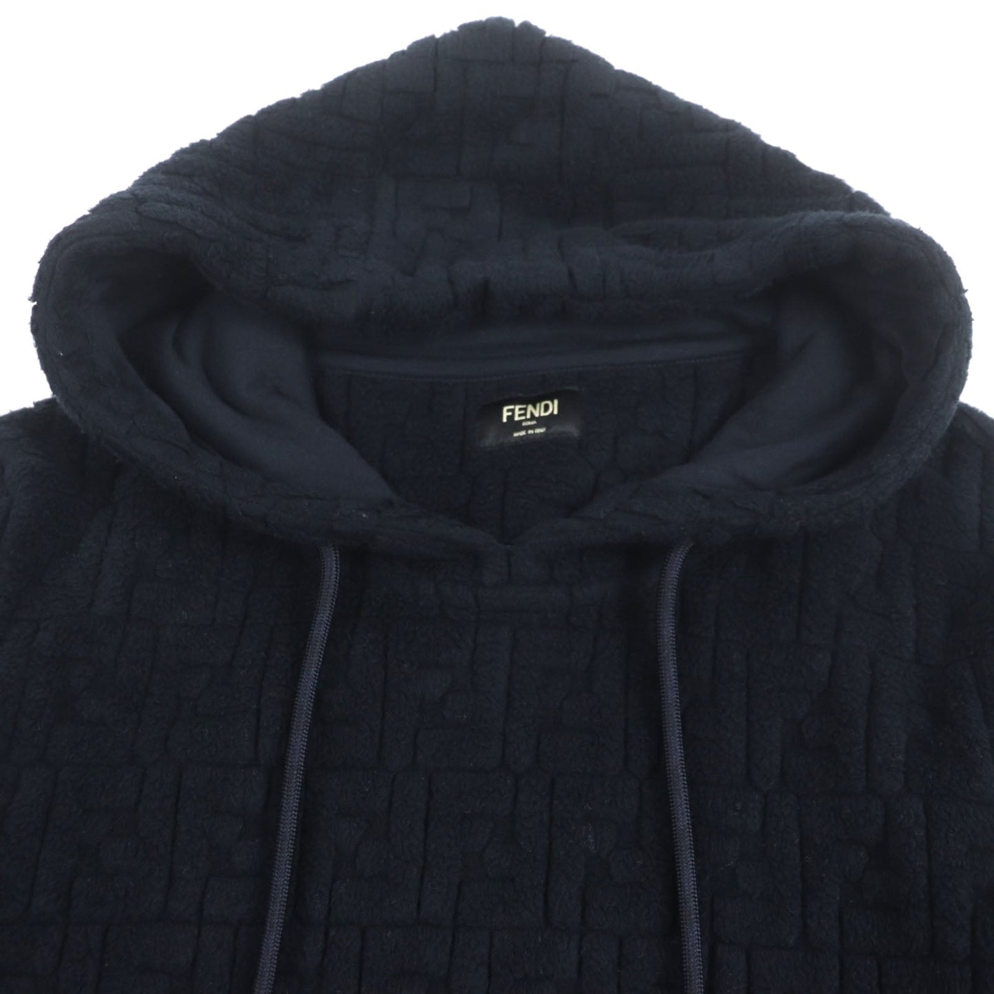 Fendi FF Logo Zucca Pattern Embossed Pullover Hoodie