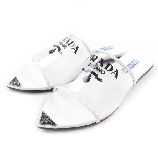 Prada Triangle Logo Leather Sandals