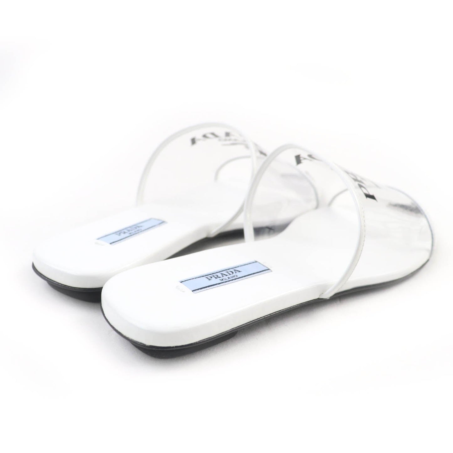 Prada Triangle Logo Leather Sandals