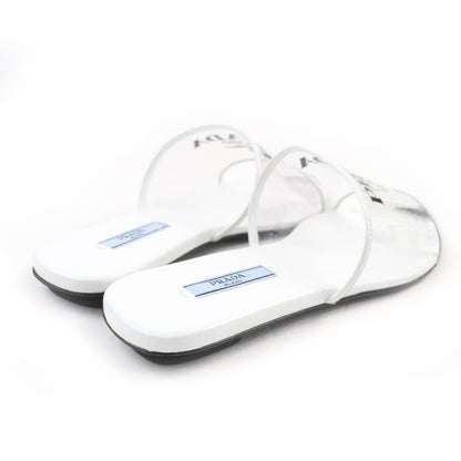 Prada Triangle Logo Leather Sandals