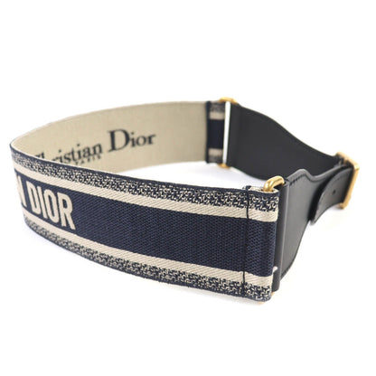 Christian Dior Logo Embroidery Leather Belt