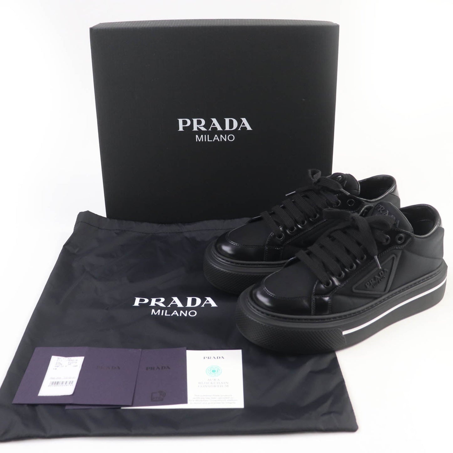 Prada Re-Nylon Leather Sneakers