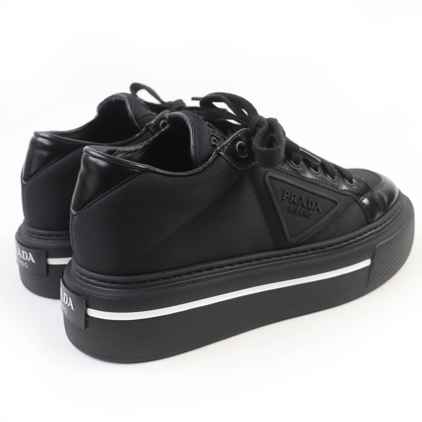 Prada Re-Nylon Leather Sneakers