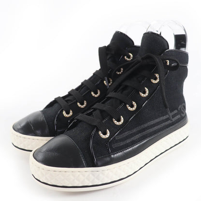 Chanel COCO Mark Canvas and Leather Sneakers