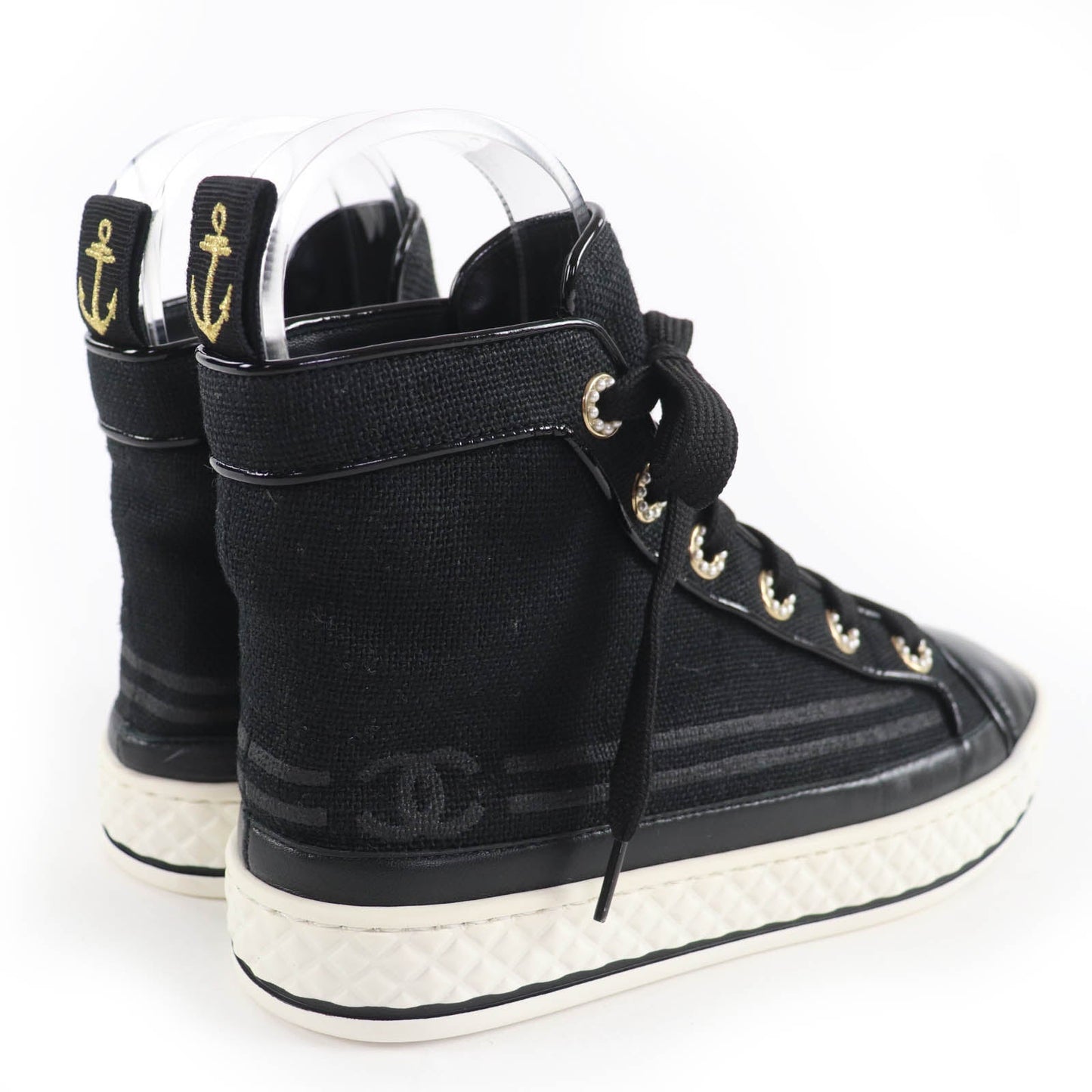Chanel COCO Mark Canvas and Leather Sneakers