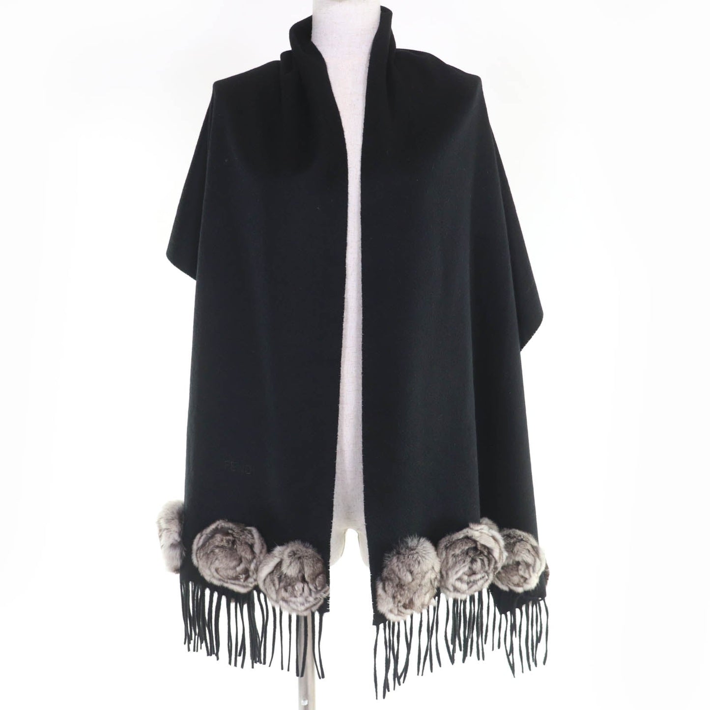 Fendi Embroidered Logo Cashmere Scarf