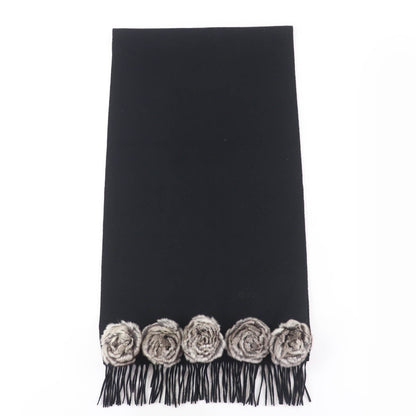 Fendi Embroidered Logo Cashmere Scarf