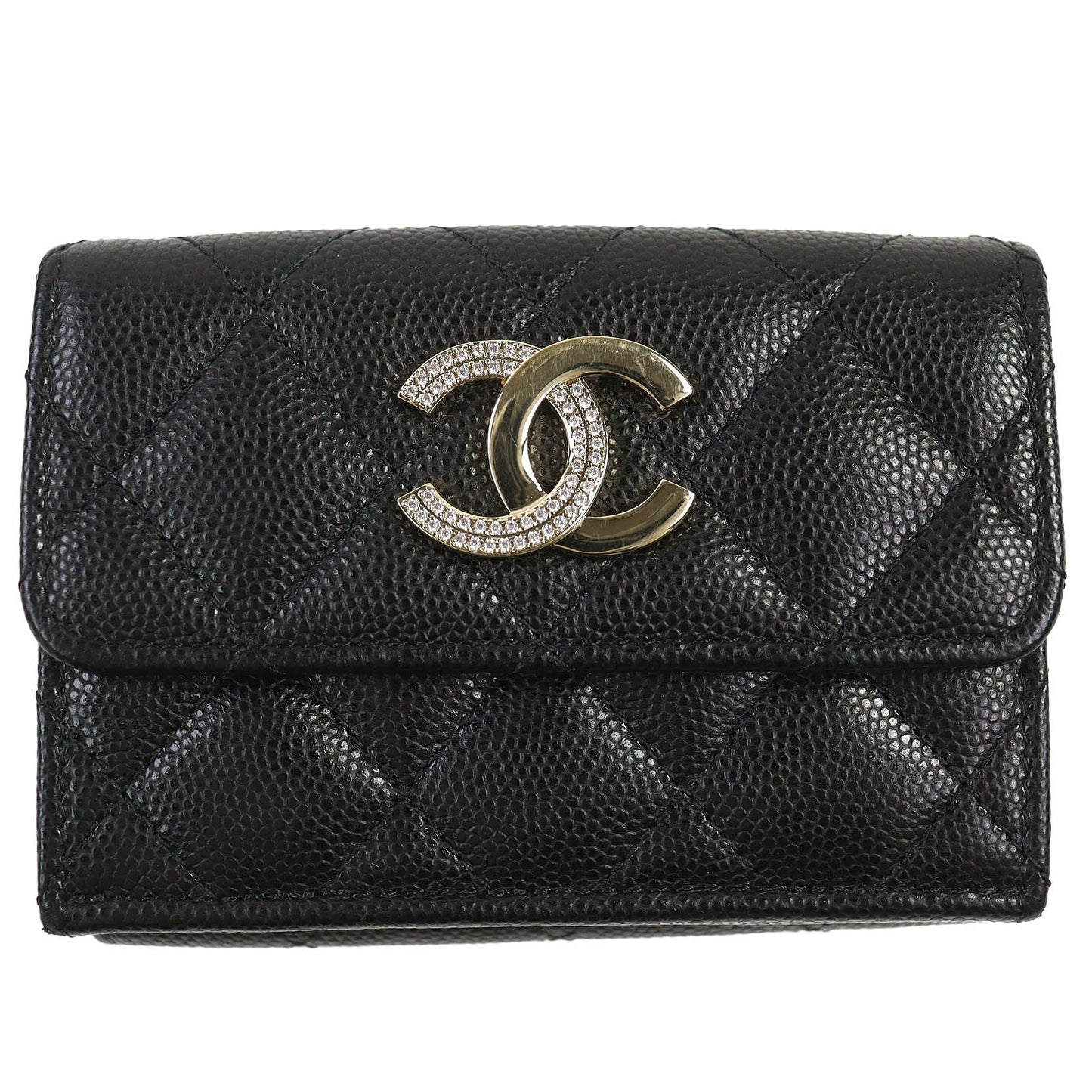 CHANEL COCO Mark Matelasse Caviar Wallet