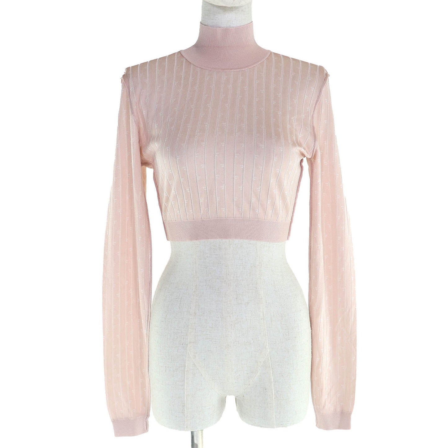 Fendi FF pattern striped knit top