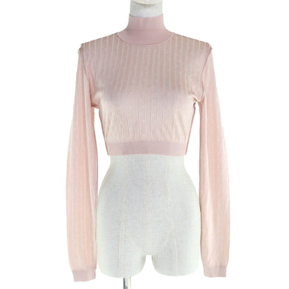 Fendi FF pattern striped knit top