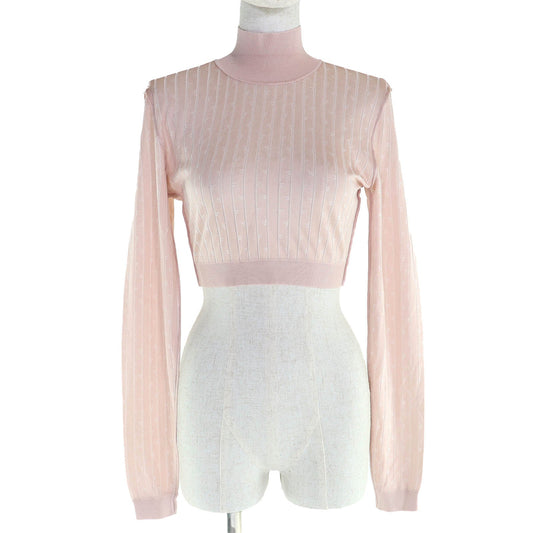 Fendi FF pattern striped knit top