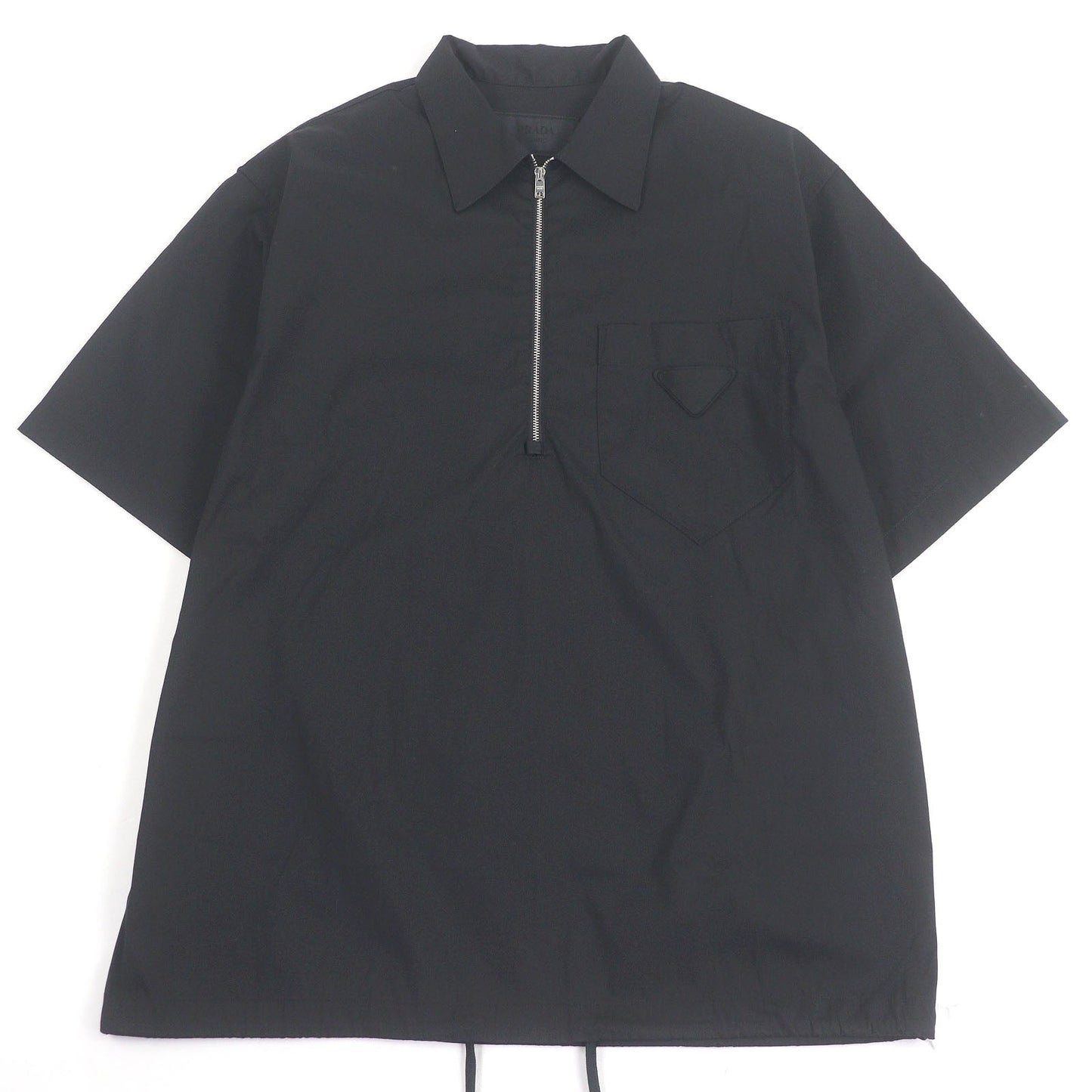 Prada Triangle motif Cotton Blend Short Sleeve Shirt