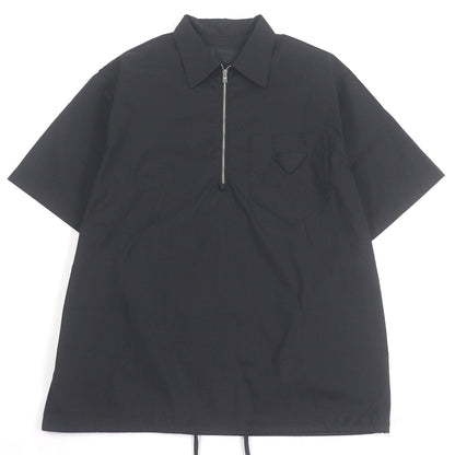 Prada Triangle motif Cotton Blend Short Sleeve Shirt