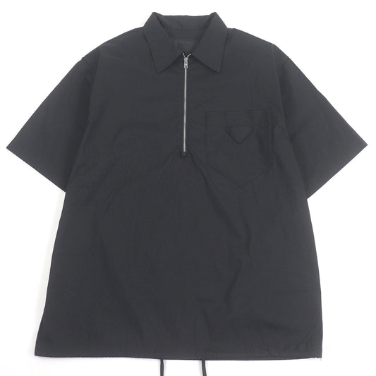 Prada Triangle motif Cotton Blend Short Sleeve Shirt