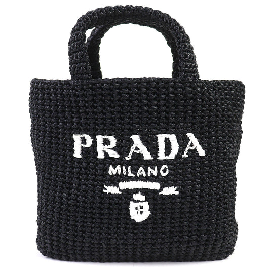 Prada 1BG422 Raffia Tote Bag
