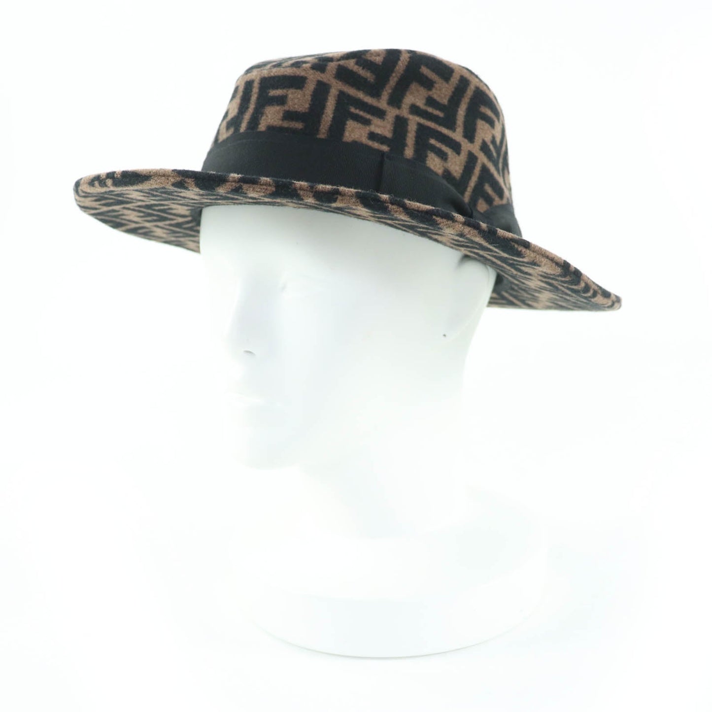 Fendi Zucca Pattern Silk Blend Hat