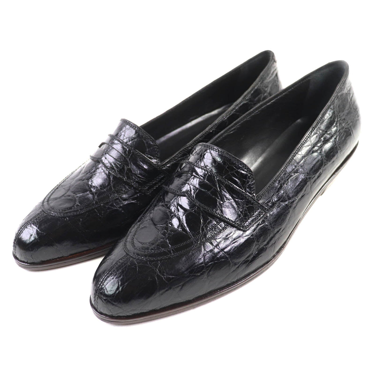 Prada Coin Loafers Crocodile Loafers