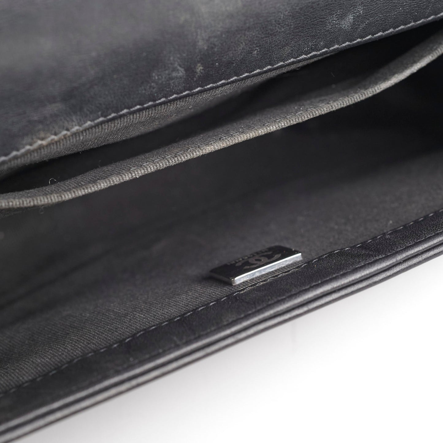 Chanel Old Medium Boy Black Lambskin