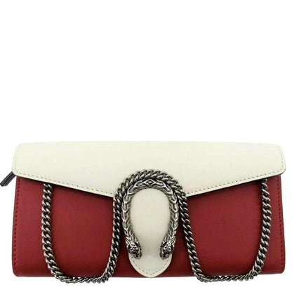 GUCCI Dionysus Leather Chain Clutch Red
