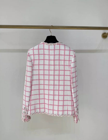 Chanel 23C pink and white jacket
