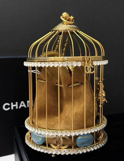 Chanel 20A Minaudière Love Bird Cage Aged Gold Hardware