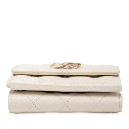 Chanel Coco Mark Matelassé Caviar Skin Trifold Wallet