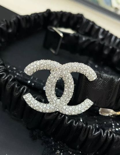 Chanel 21S double CC black  belt