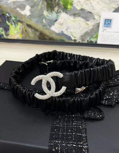 Chanel 21S double CC black  belt