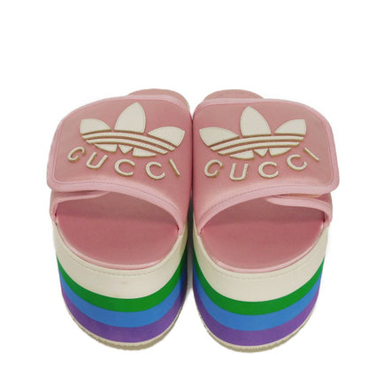 Gucci Trefoil Platform Silk Sandals