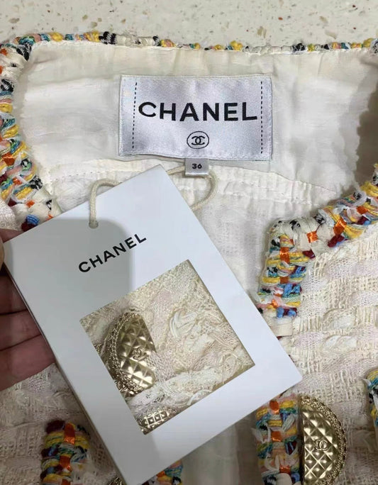 Chanel 17C 2017 Cruise Cuba Coco Tweed Jacket Ivory size 36 brand new with tags