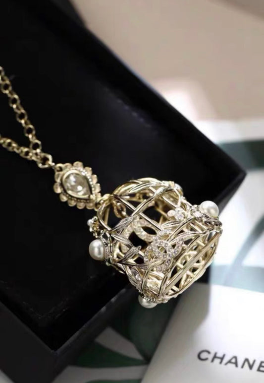 Chanel 22k birdcage necklace
