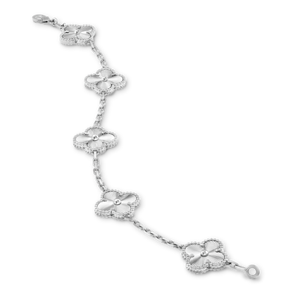 VAN CLEEF & ARPELS Vintage Alhambra Bracelet Laser Silver