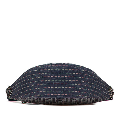 Fendi Melon Small Zucca Canvas Leather Shoulder Bag