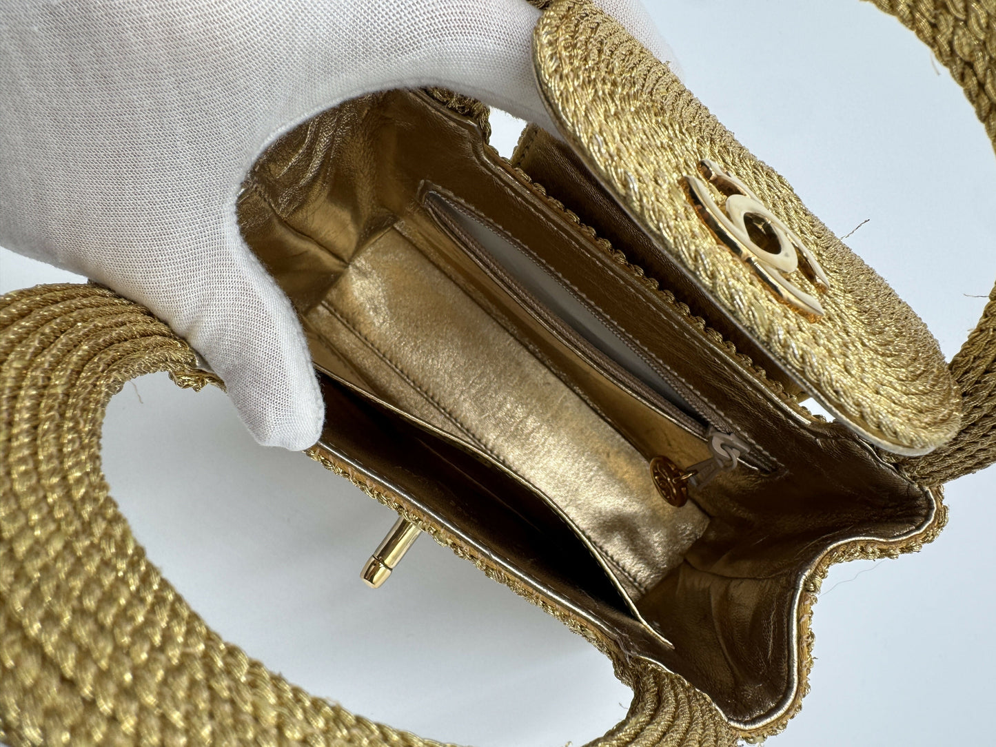 Chanel 1998 Vintage Woven Top Handle Bag