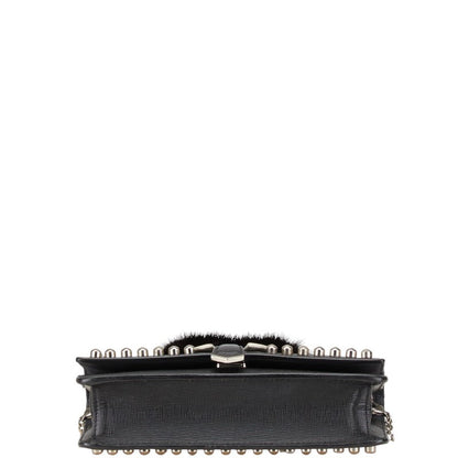Fendi Karl Lagerfeld Monster Leather Fur Wallet Chain
