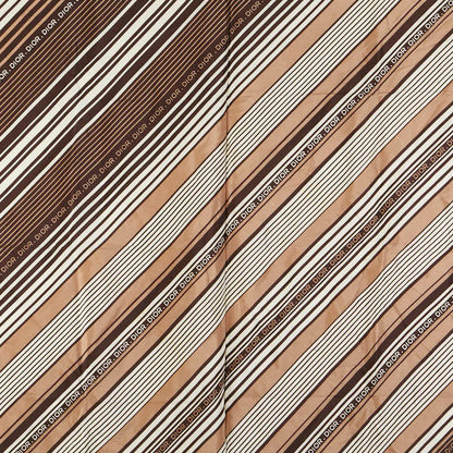 Dior Silk Logo Stripe Scarf