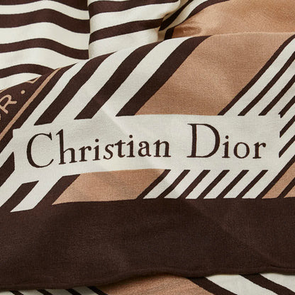 Dior Silk Logo Stripe Scarf