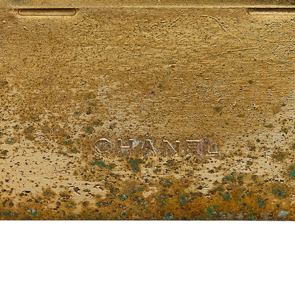 Chanel Gold Plated Logo Plate Brooch