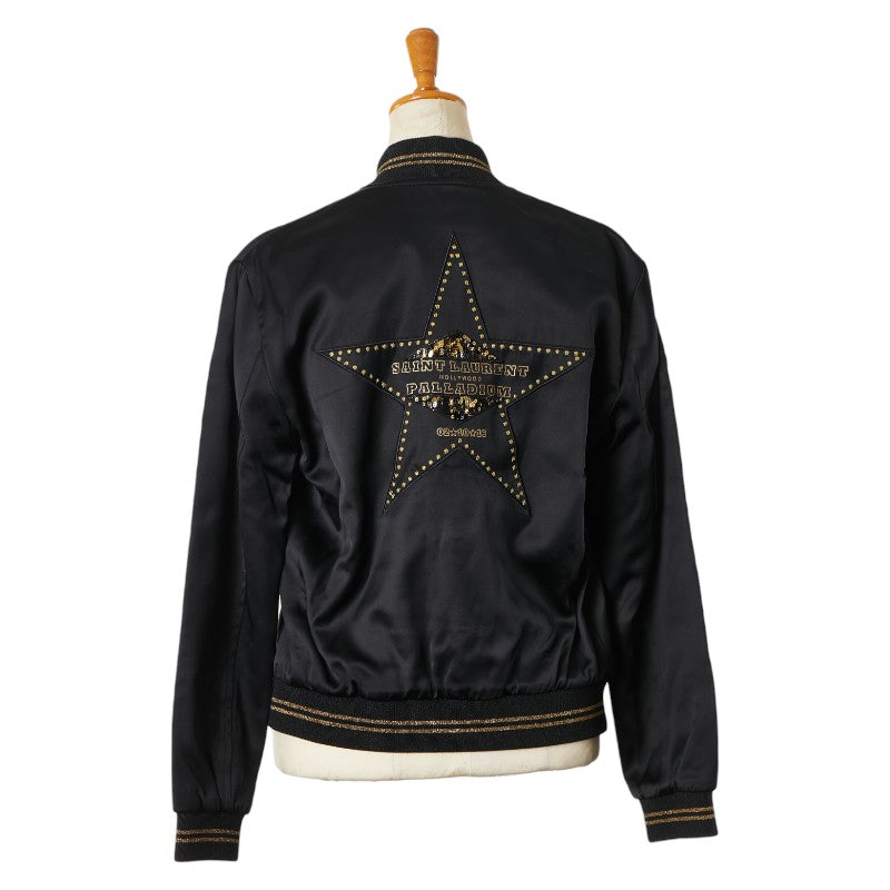 Saint Laurent Teddy Palladium Star Motif Rayon Blouson