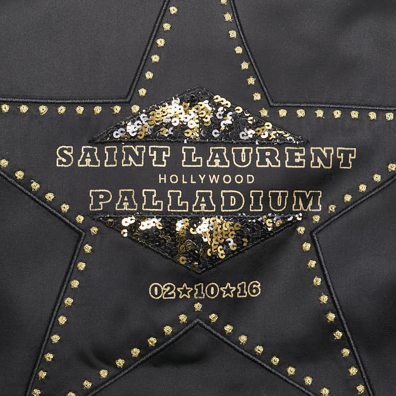 Saint Laurent Teddy Palladium Star Motif Rayon Blouson